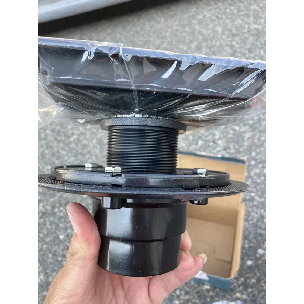 Square Shower Floor Drain Matte Black 6